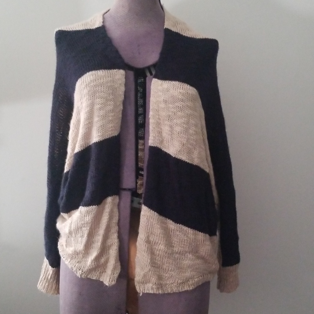 Navy and beige sweater
